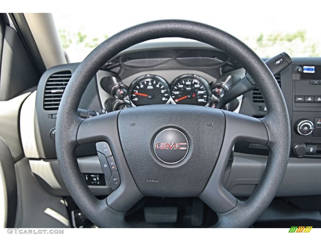 2013 GMC Sierra 2500HD Crew Cab 4x4 Utility Truck Dark Titanium Steering Wheel Photo #82242538