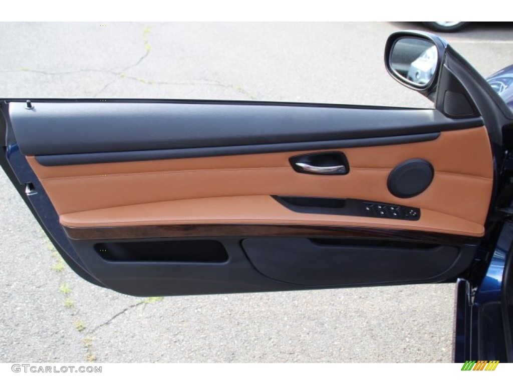 2013 BMW 3 Series 328i Convertible Saddle Brown Door Panel Photo #82243550