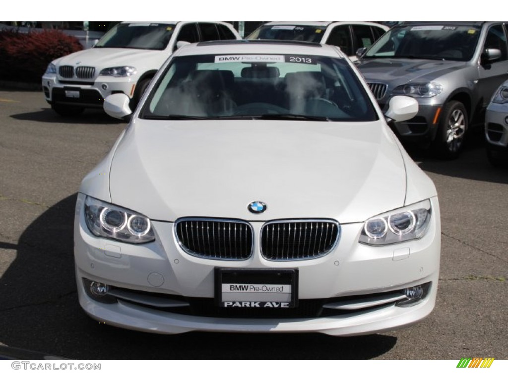2013 3 Series 328i Coupe - Mineral White Metallic / Black photo #2