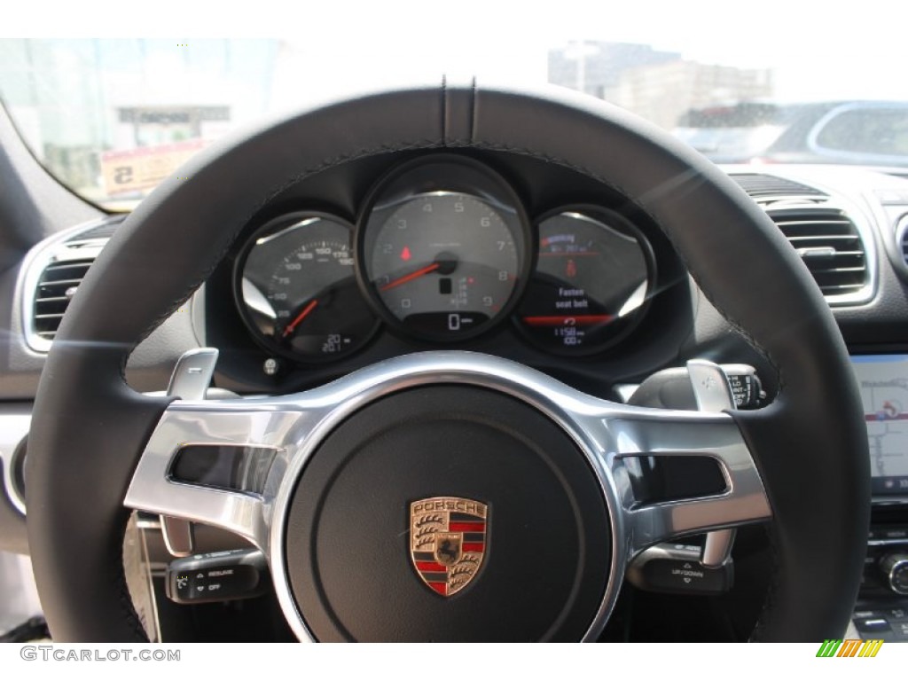 2014 Porsche Cayman S Black Steering Wheel Photo #82245525