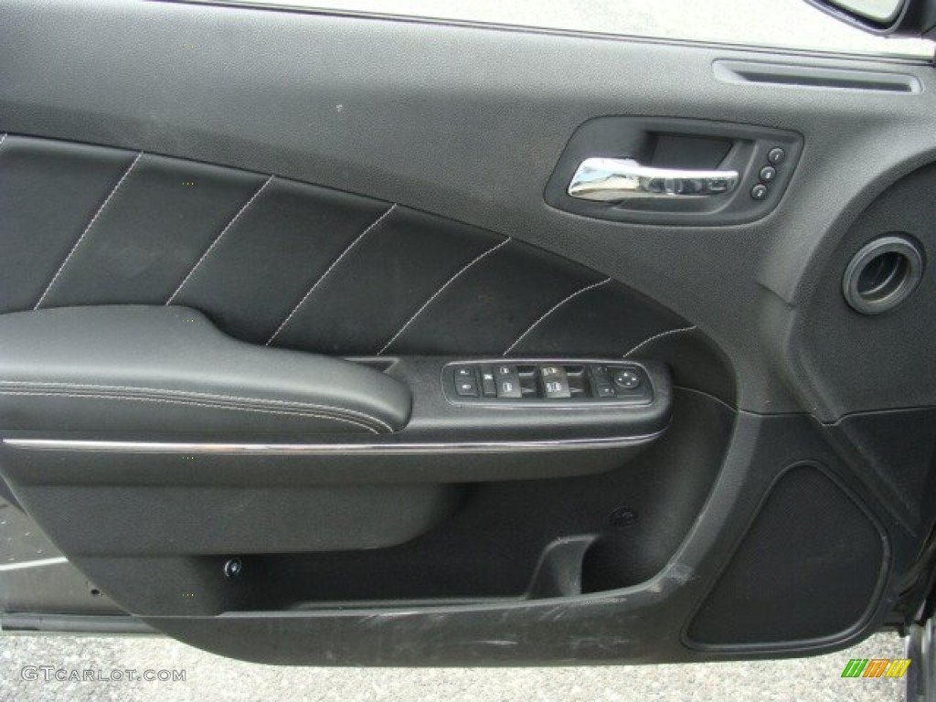 2012 Dodge Charger R/T Road and Track Black Door Panel Photo #82245840