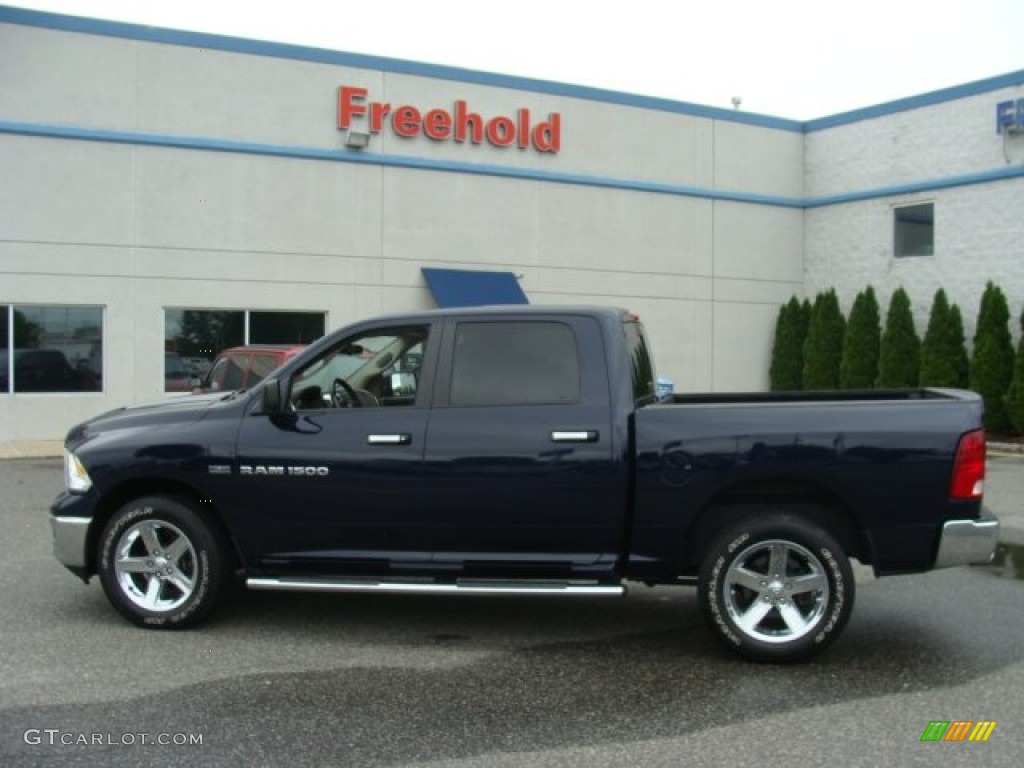 2012 Ram 1500 Big Horn Crew Cab 4x4 - True Blue Pearl / Light Pebble Beige/Bark Brown photo #3