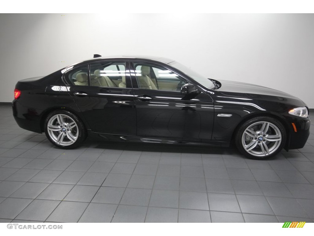 2013 5 Series 535i Sedan - Jet Black / Venetian Beige photo #7