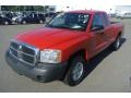 2007 Flame Red Dodge Dakota ST Club Cab  photo #2