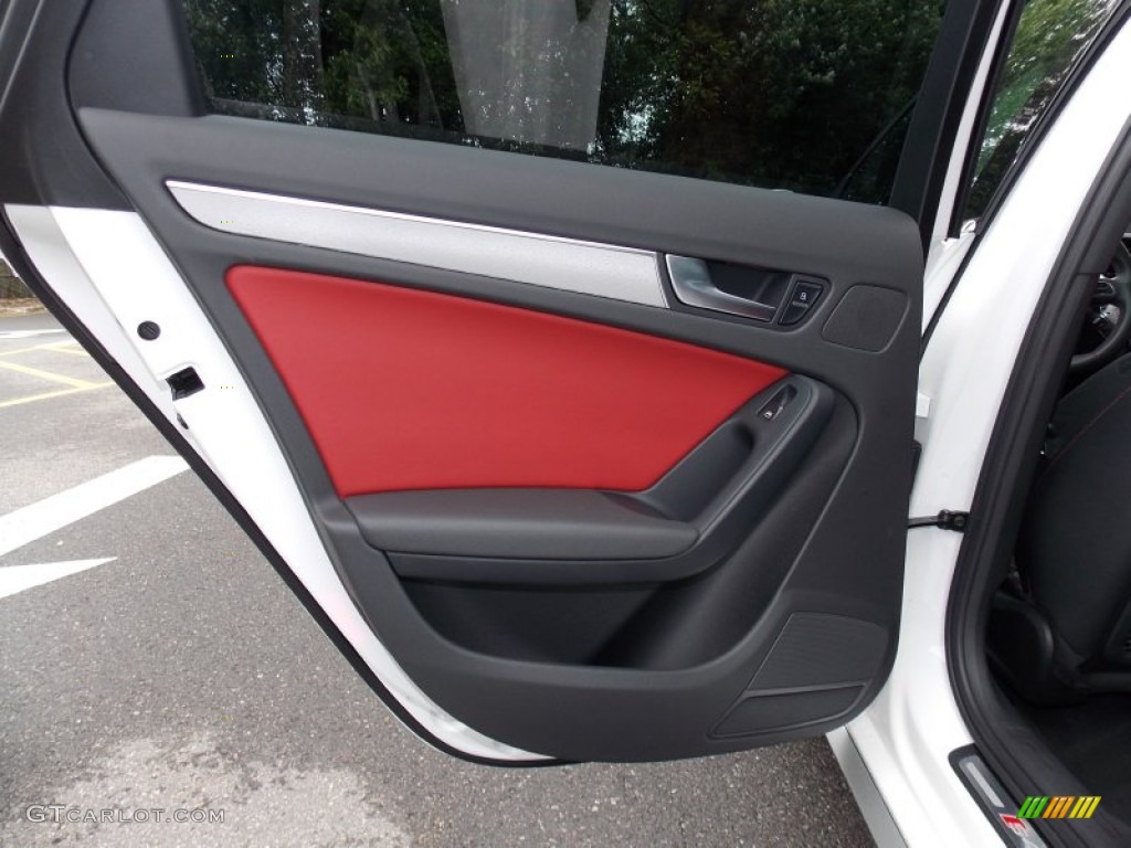 2010 Audi S4 3.0 quattro Sedan Black/Red Door Panel Photo #82250229