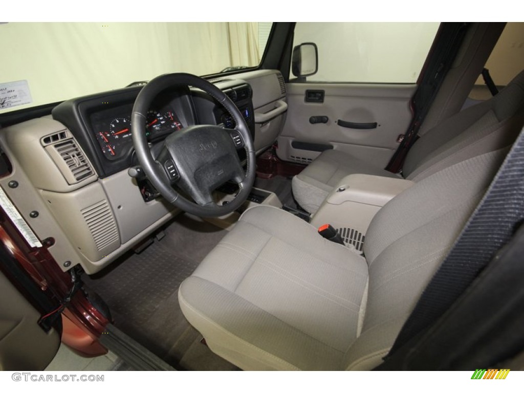 Khaki Interior 2003 Jeep Wrangler Sahara 4x4 Photo #82253644