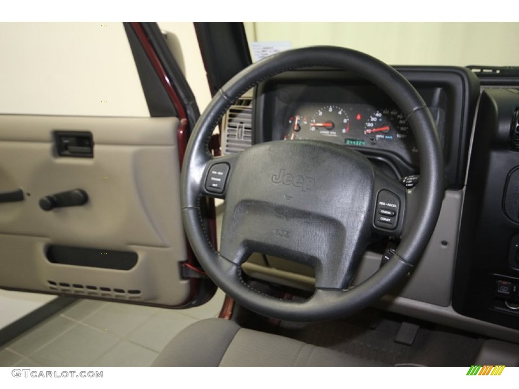 2003 Jeep Wrangler Sahara 4x4 Khaki Steering Wheel Photo #82253868