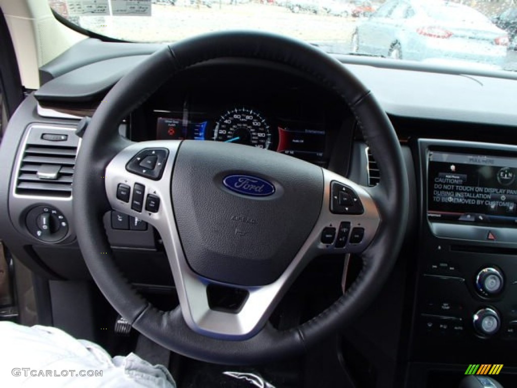 2014 Ford Flex SEL AWD Charcoal Black Steering Wheel Photo #82256422