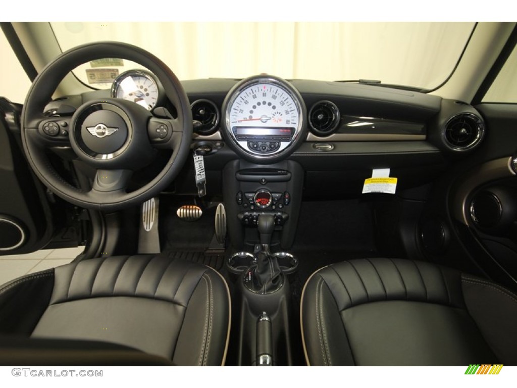 2013 Mini Cooper S Clubman Bond Street Package Bond Street Carbon Black/Champagne Lounge Leather Dashboard Photo #82257861