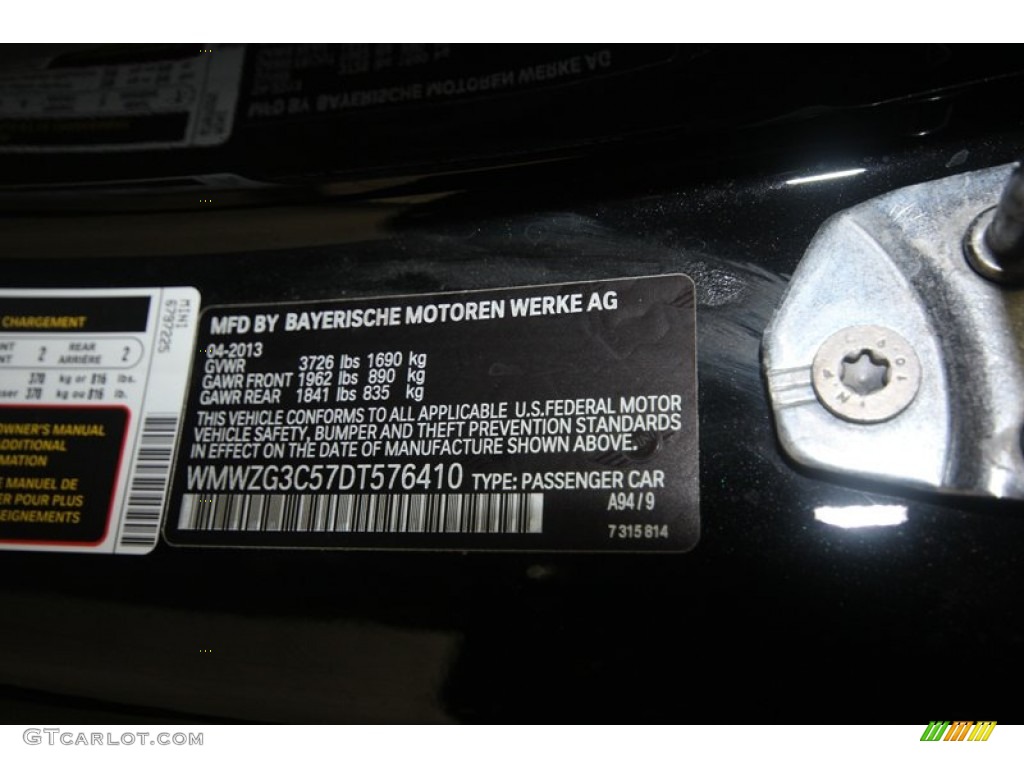2013 Cooper Color Code A94 for Midnight Black Metallic Photo #82257957