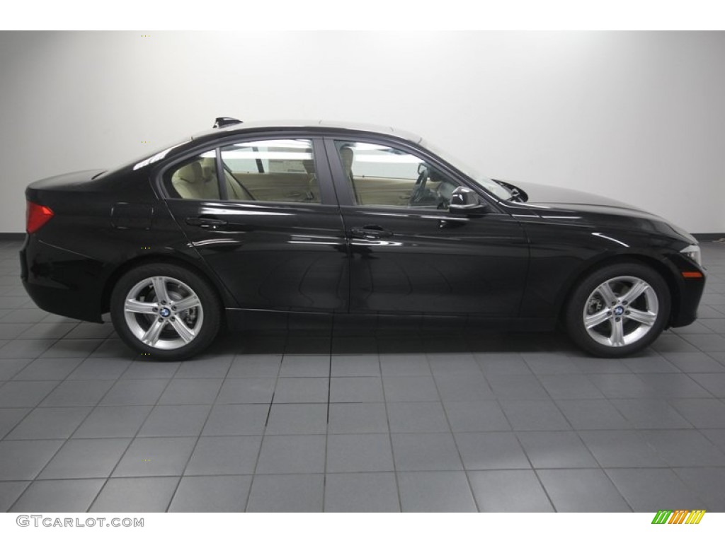 2013 3 Series 320i Sedan - Black Sapphire Metallic / Venetian Beige photo #2