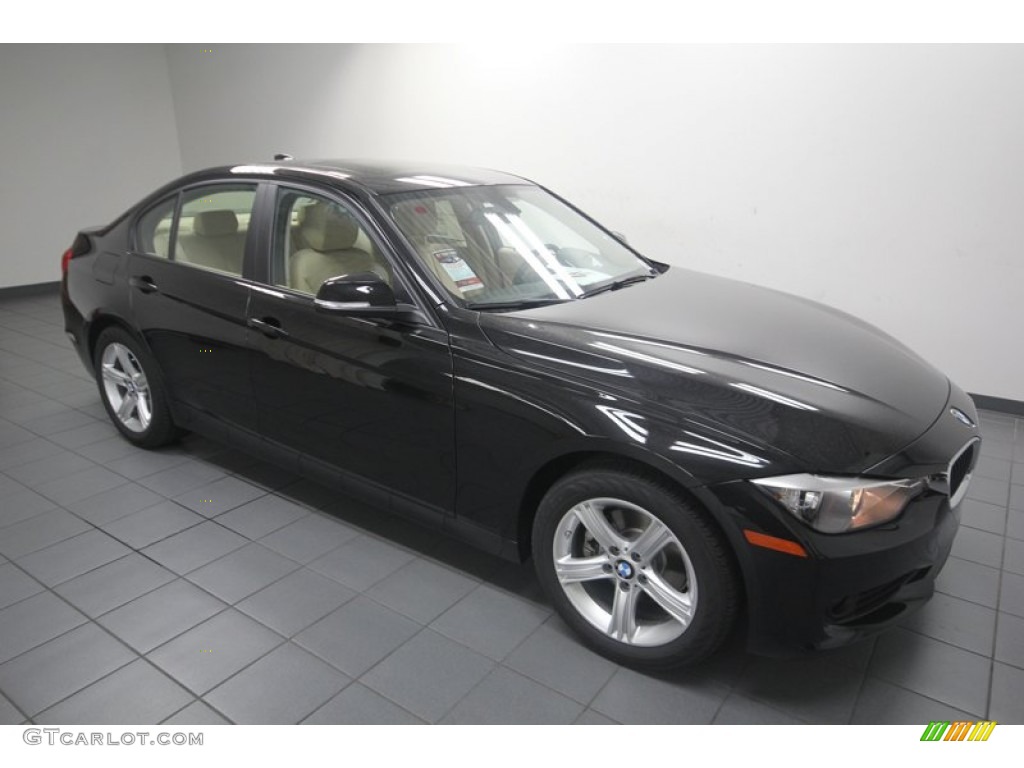 2013 3 Series 320i Sedan - Black Sapphire Metallic / Venetian Beige photo #6