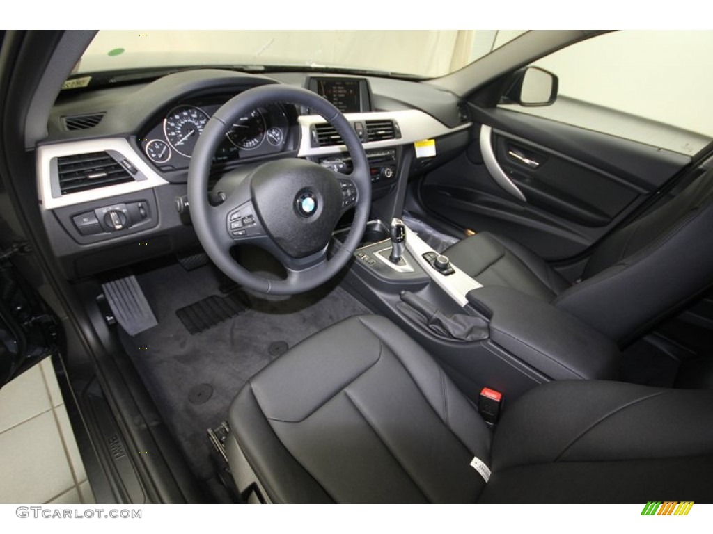 Black Interior 2013 BMW 3 Series 320i Sedan Photo #82259712