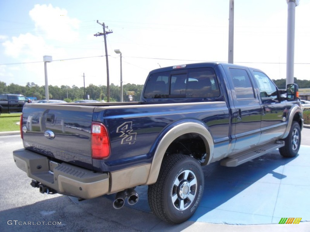 2013 F350 Super Duty King Ranch Crew Cab 4x4 - Blue Jeans Metallic / King Ranch Chaparral Leather/Adobe Trim photo #3