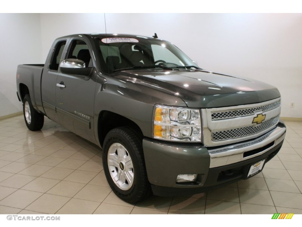 2011 Steel Green Metallic Chevrolet Silverado 1500 LT Extended Cab 4x4