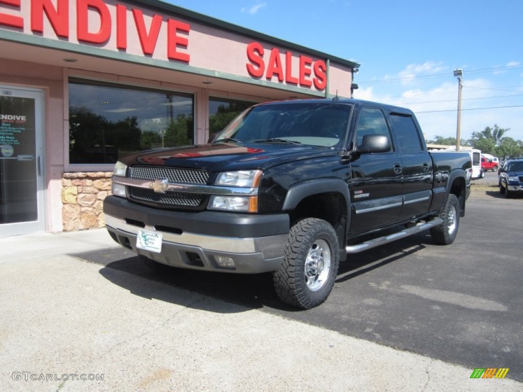 2003 Silverado 2500HD LT Crew Cab 4x4 - Black / Medium Gray photo #1