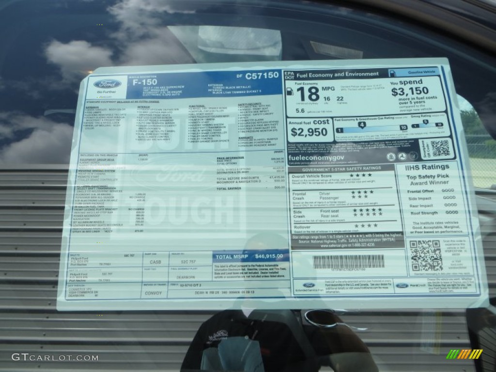 2013 Ford F150 Lariat SuperCrew Window Sticker Photo #82263318