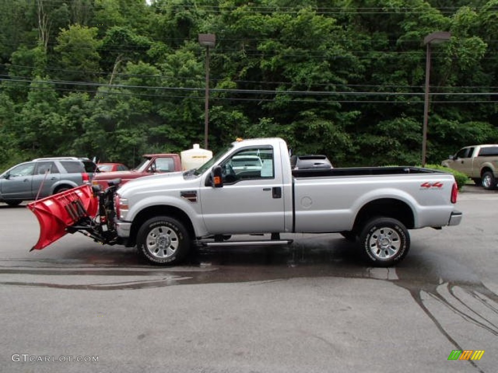 Silver Metallic 2008 Ford F350 Super Duty XL Regular Cab 4x4 Plow Truck Exterior Photo #82265306