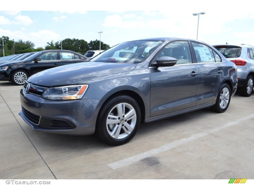 2013 Jetta Hybrid SEL - Platinum Gray Metallic / Titan Black photo #1