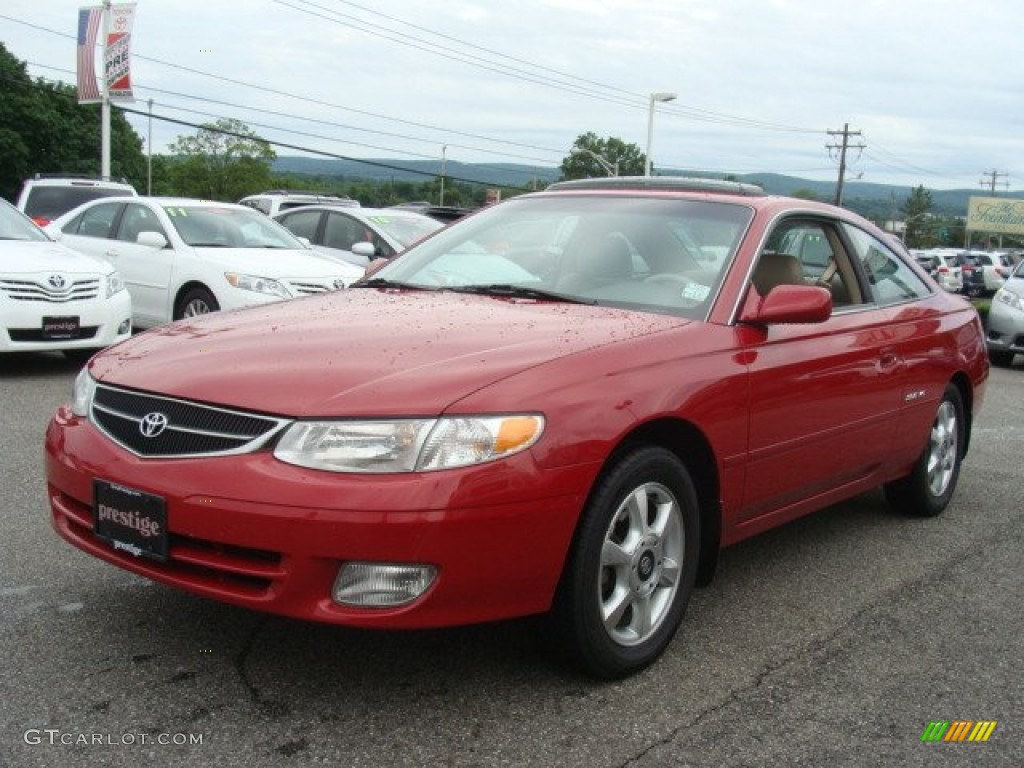 2000 Solara SE V6 Coupe - Red Flame Metallic / Ivory photo #3