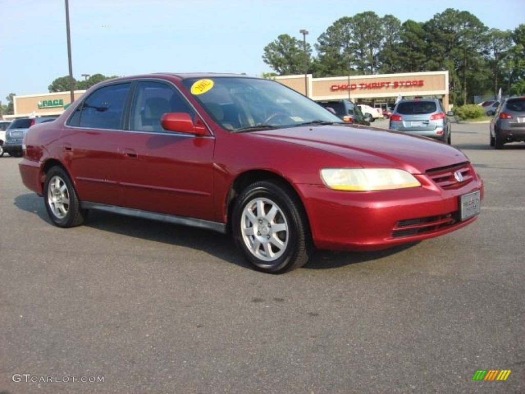 2002 Accord SE Sedan - Firepepper Red Pearl / Ivory photo #7