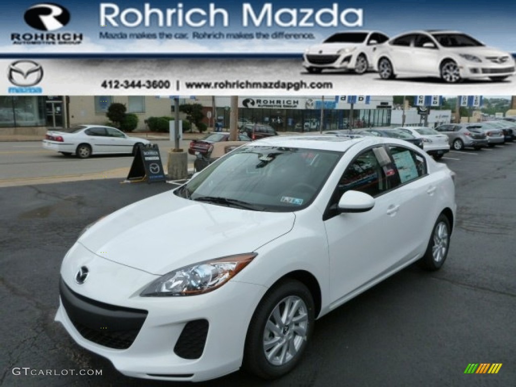 2013 MAZDA3 i Touring 4 Door - Crystal White Pearl Mica / Black photo #1