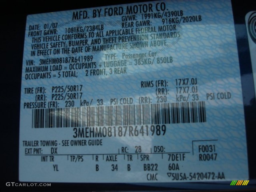 2007 Milan V6 Premier - Dark Blue Pearl Metallic / Dark Charcoal photo #26