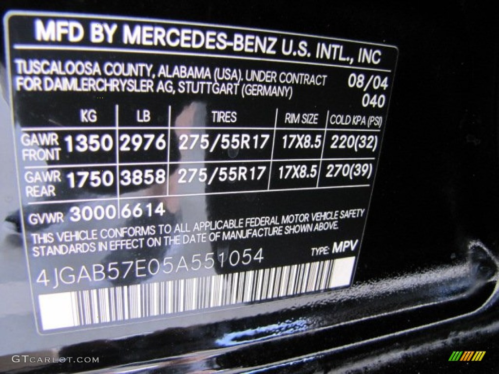 2005 ML 350 4Matic - Black / Charcoal photo #51