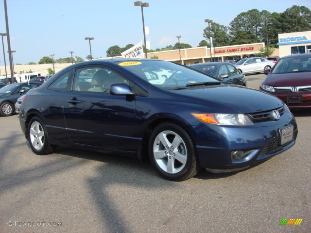 2007 Civic EX Coupe - Royal Blue Pearl / Gray photo #8