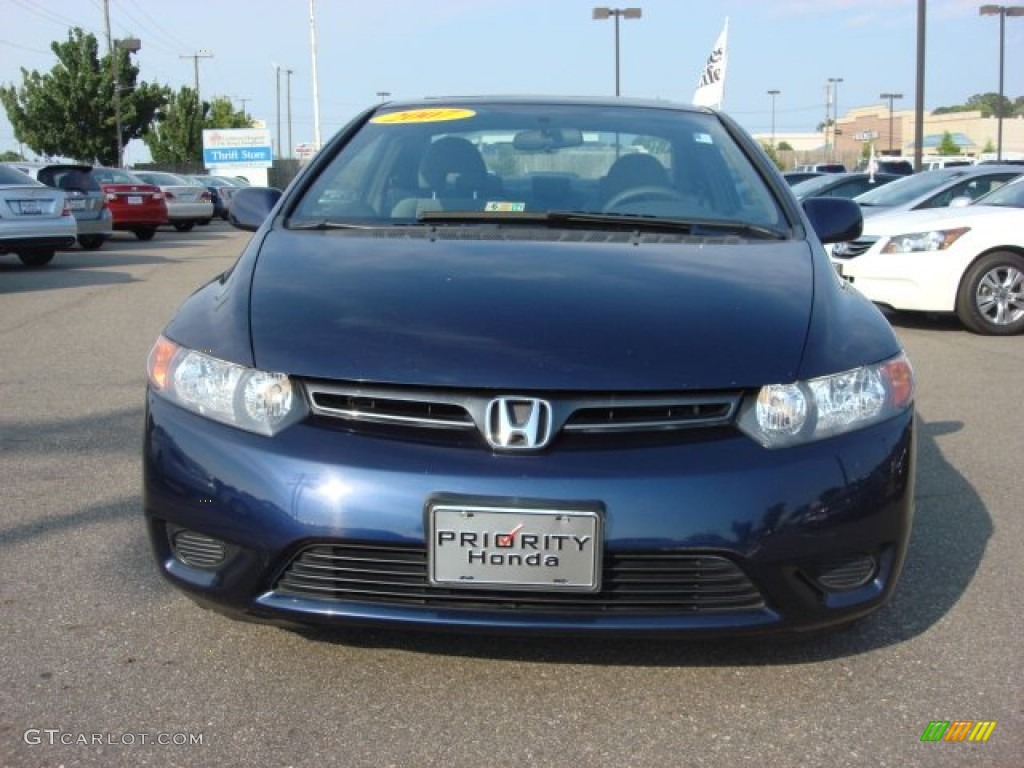 2007 Civic EX Coupe - Royal Blue Pearl / Gray photo #9