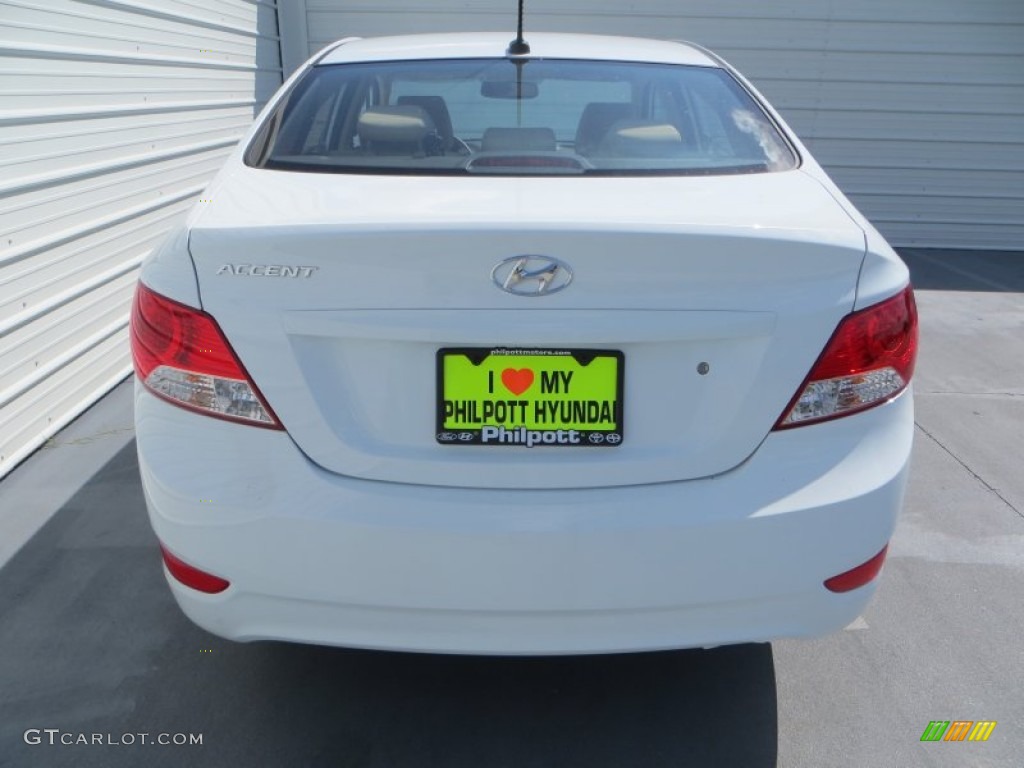 2013 Accent GLS 4 Door - Century White / Beige photo #5