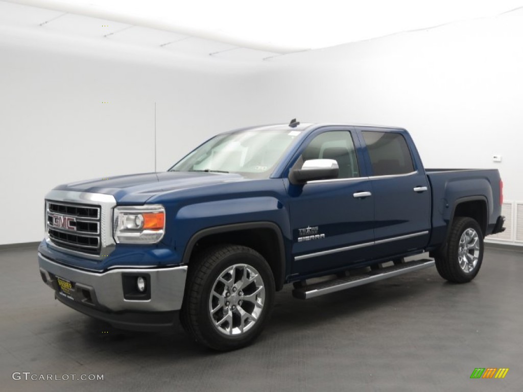 2014 Sierra 1500 SLT Crew Cab - Cobalt Blue Metallic / Jet Black photo #1