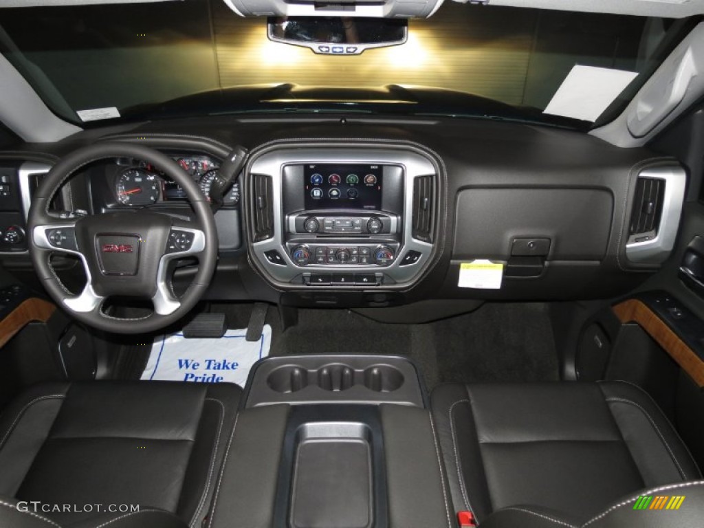 2014 GMC Sierra 1500 SLT Crew Cab Jet Black Dashboard Photo #82287420