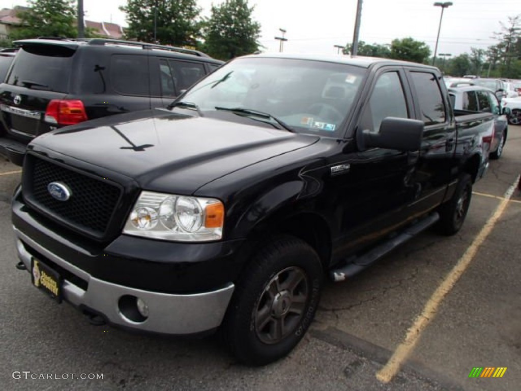 2006 F150 XLT SuperCrew 4x4 - Black / Medium/Dark Flint photo #3