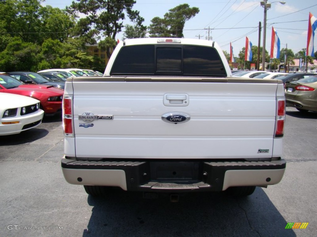 2010 F150 King Ranch SuperCrew 4x4 - White Platinum Metallic Tri Coat / Chapparal Leather photo #7