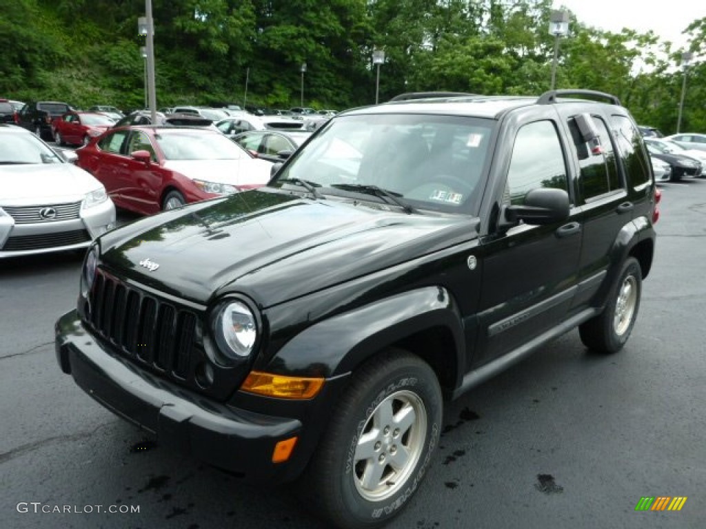 Black Clearcoat 2007 Jeep Liberty Sport 4x4 Exterior Photo #82293345