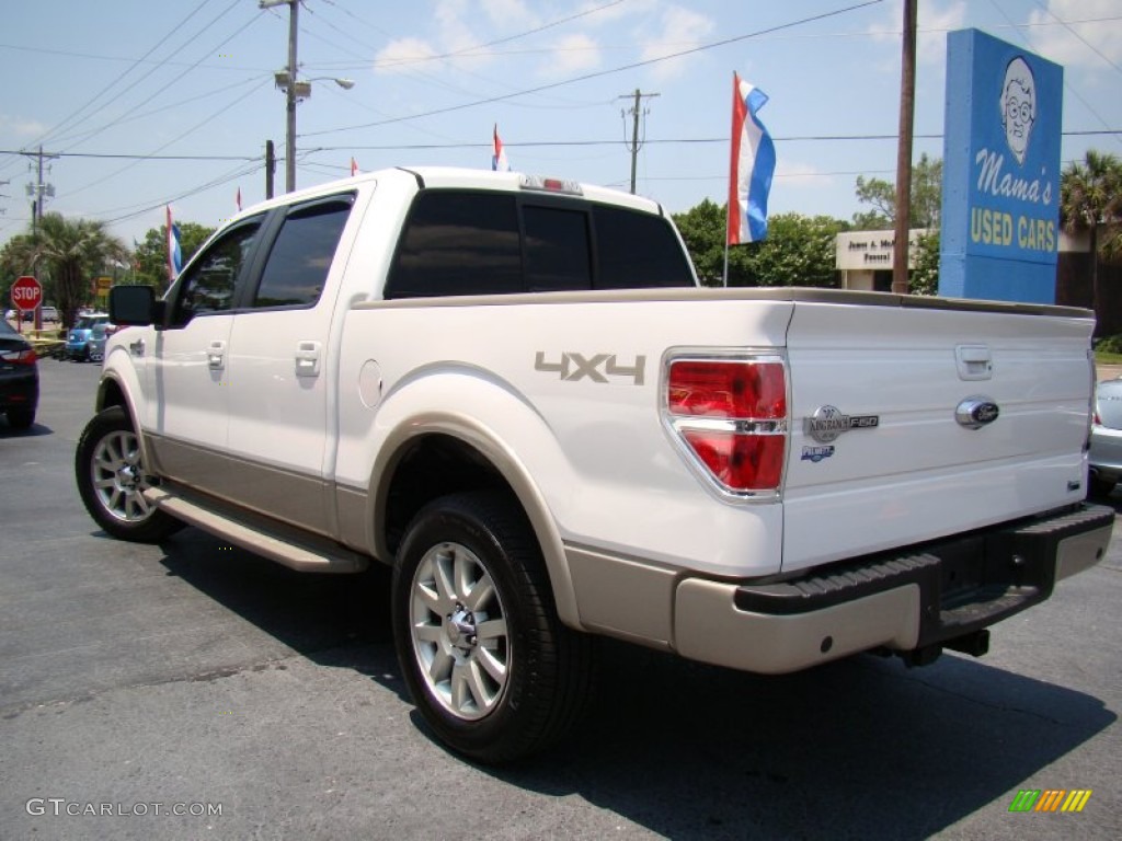 2010 F150 King Ranch SuperCrew 4x4 - White Platinum Metallic Tri Coat / Chapparal Leather photo #32