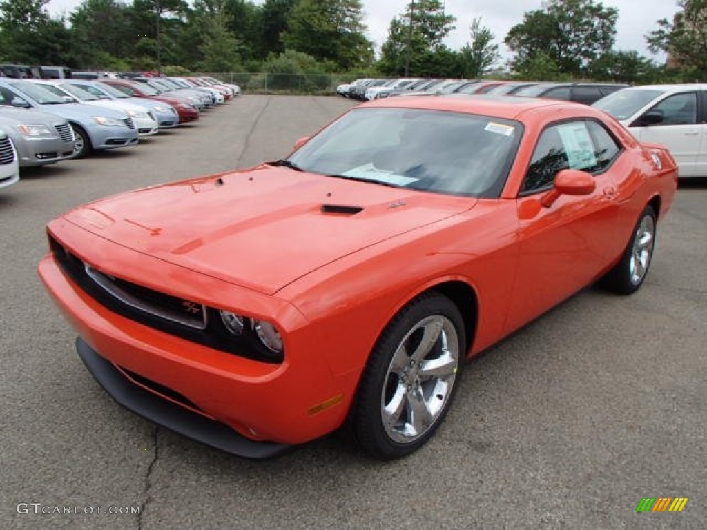 2013 Challenger R/T - Hemi Orange Pearl / Dark Slate Gray photo #2