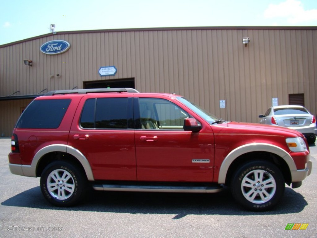 2008 Explorer Eddie Bauer - Redfire Metallic / Camel photo #1