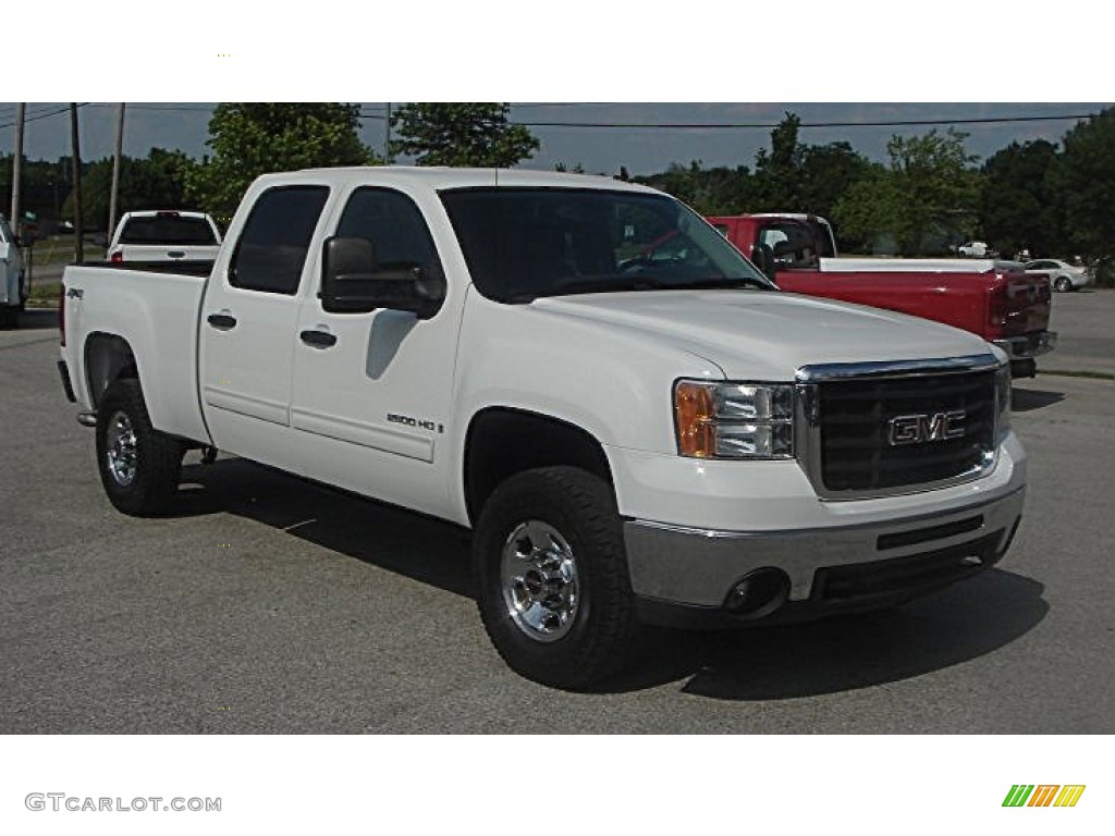 2008 Sierra 2500HD SLE Crew Cab 4x4 - Summit White / Ebony photo #1