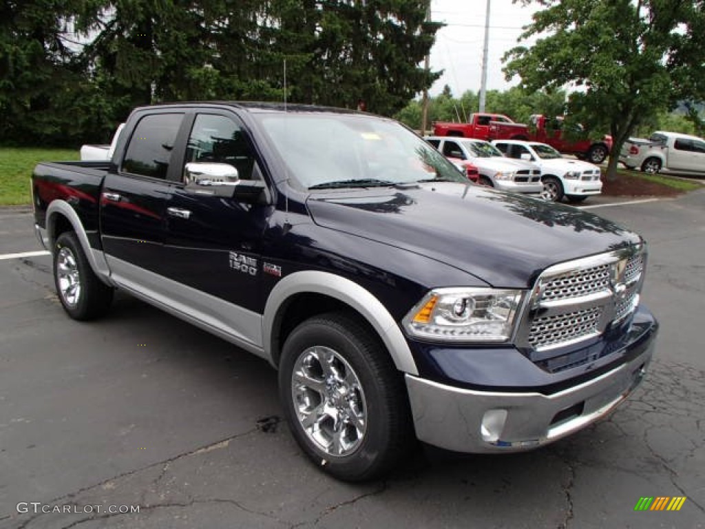 True Blue Pearl 2013 Ram 1500 Laramie Crew Cab 4x4 Exterior Photo #82299053