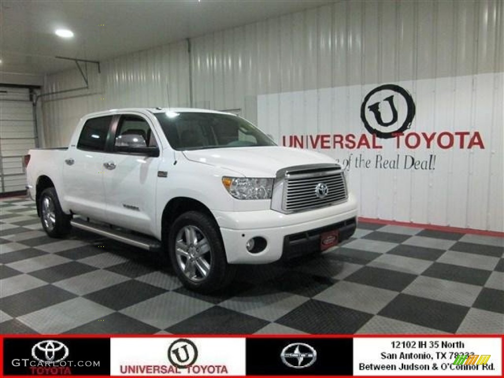 2011 Tundra Limited CrewMax 4x4 - Super White / Sand Beige photo #1