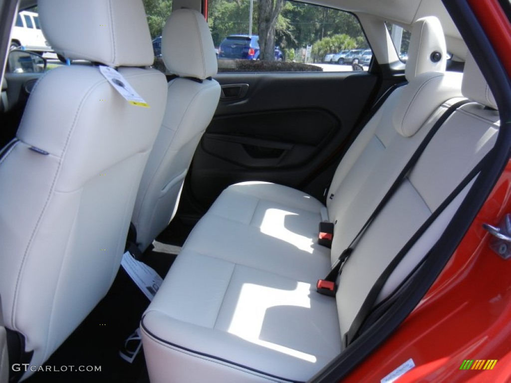 Arctic White Leather Interior 2013 Ford Fiesta Titanium Sedan Photo #82300229