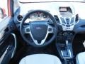 Arctic White Leather 2013 Ford Fiesta Titanium Sedan Dashboard