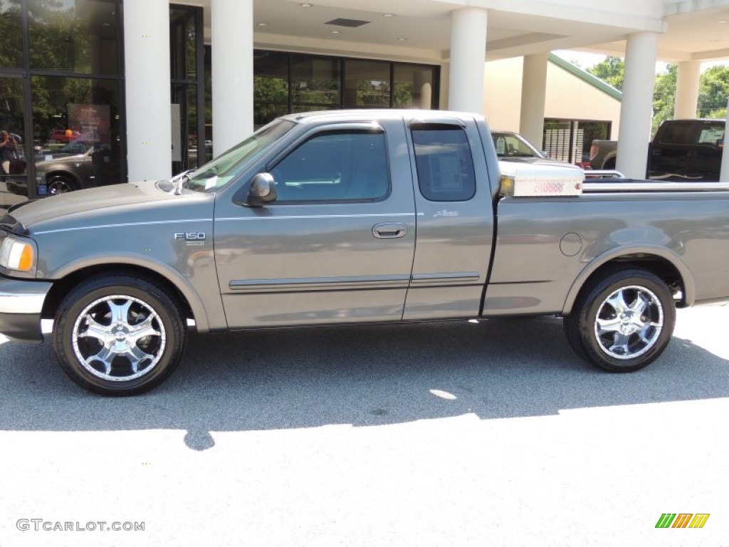 2002 F150 Lariat SuperCab - Dark Shadow Grey Metallic / Dark Graphite photo #2