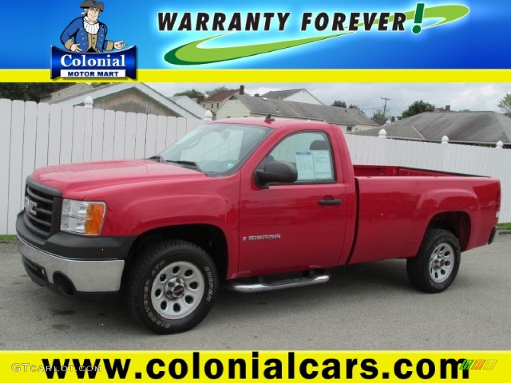 2008 Sierra 1500 Work Truck Regular Cab - Fire Red / Dark Titanium photo #1