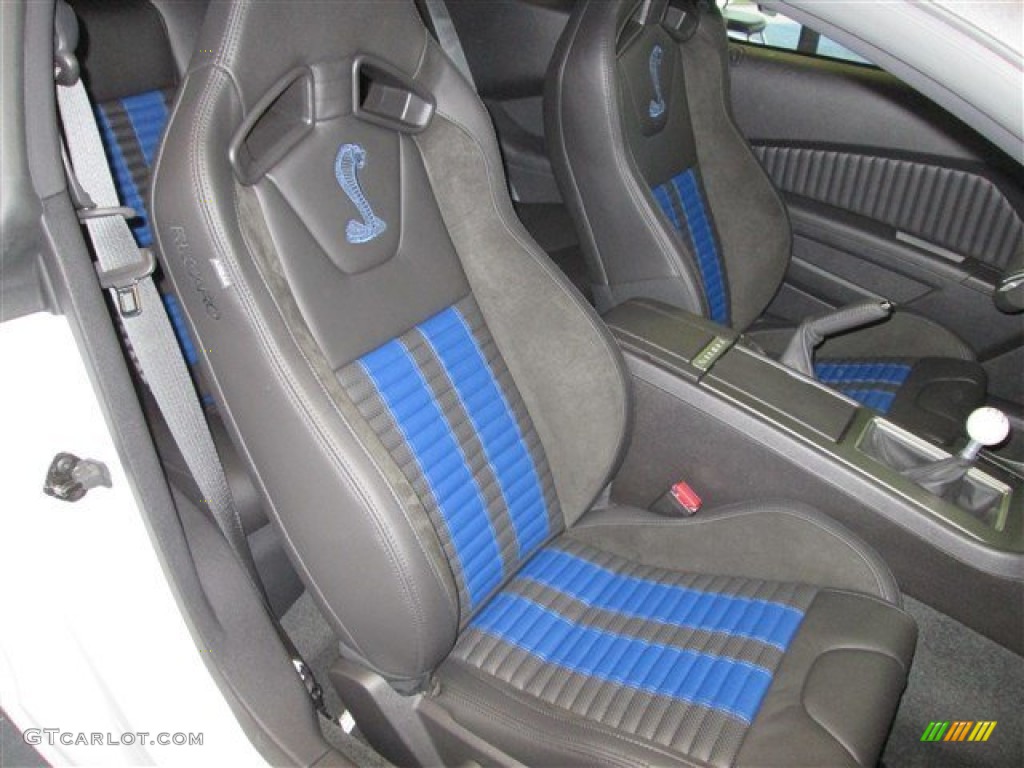 Shelby Charcoal Black/Blue Accents Recaro Sport Seats Interior 2014 Ford Mustang Shelby GT500 SVT Performance Package Coupe Photo #82302005