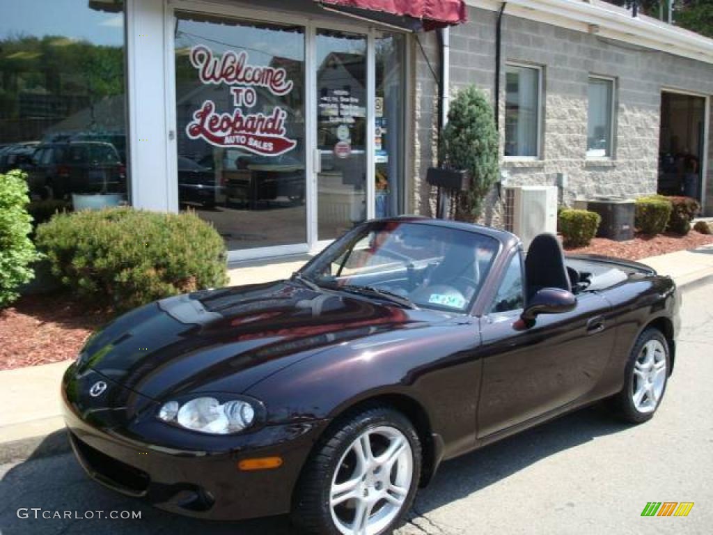 2004 MX-5 Miata Roadster - Black Cherry Mica / Black photo #1