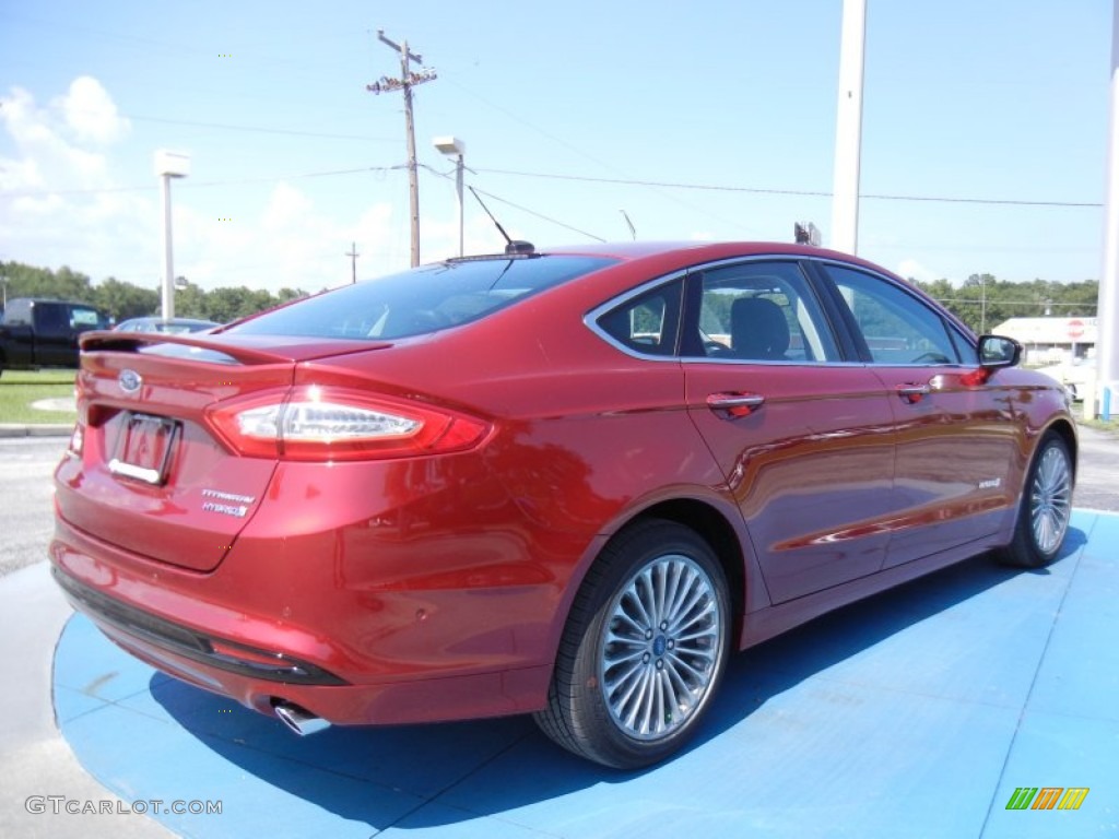 2013 Fusion Hybrid Titanium - Ruby Red Metallic / Charcoal Black photo #3