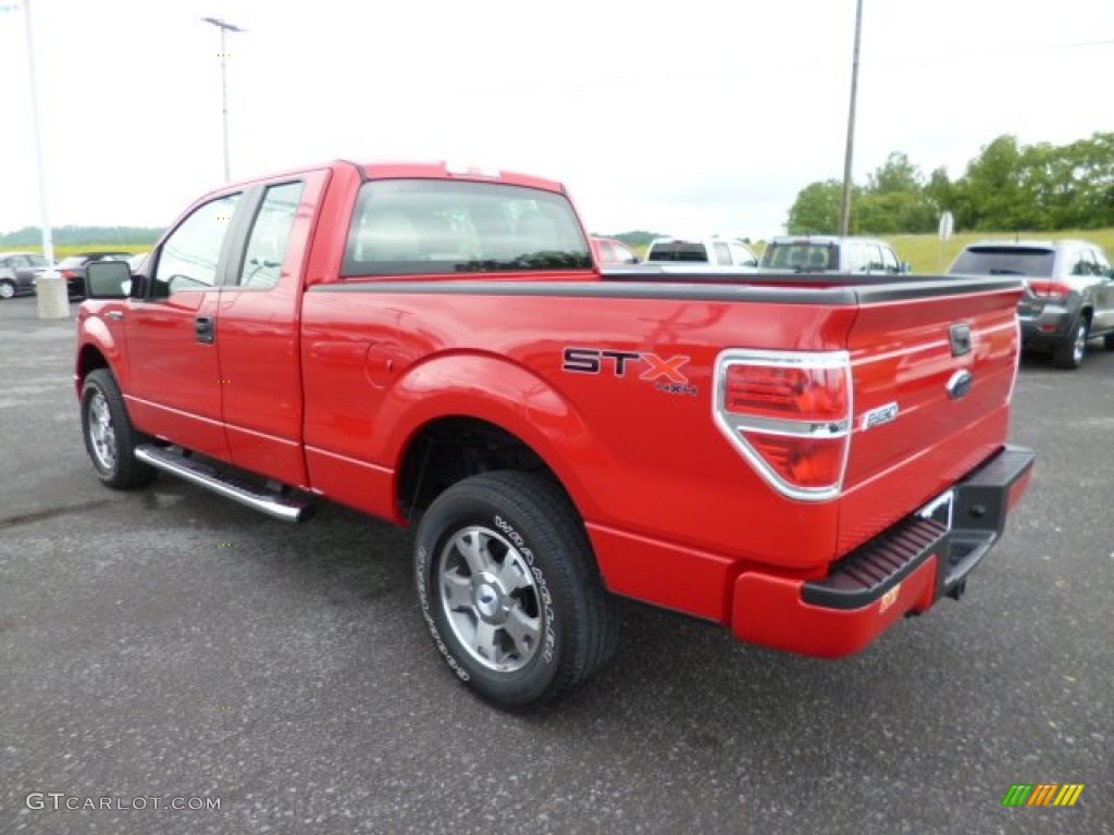 2010 F150 STX SuperCab 4x4 - Vermillion Red / Medium Stone photo #5